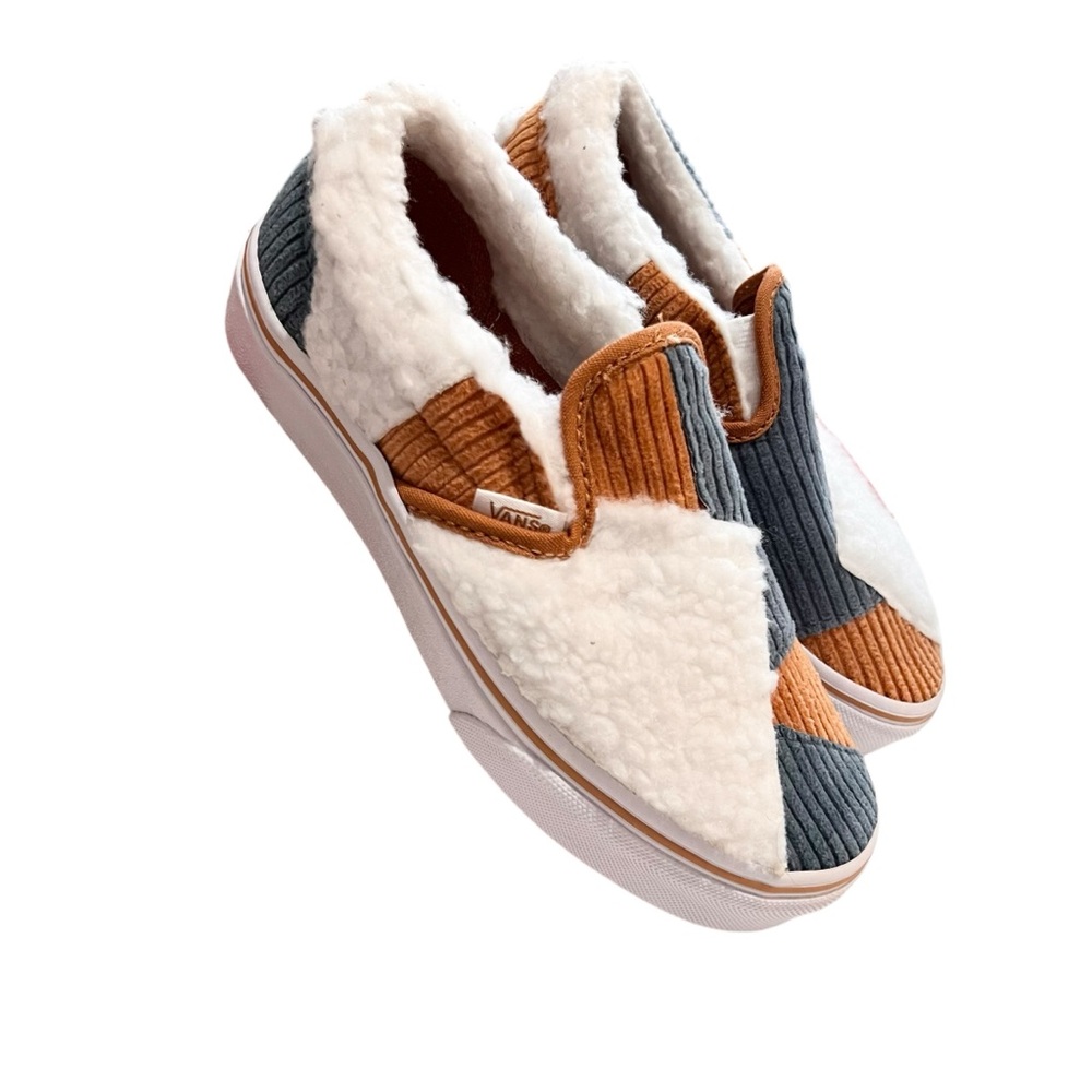 VANS Kids Corduroy & Sherpa Shoe Size 1.5 Classic Slip On Multi VN0005VR448